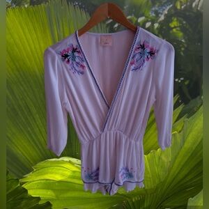 Debbie Debbie by Angel Biba NWT white  multi color pat wrap dress size 8